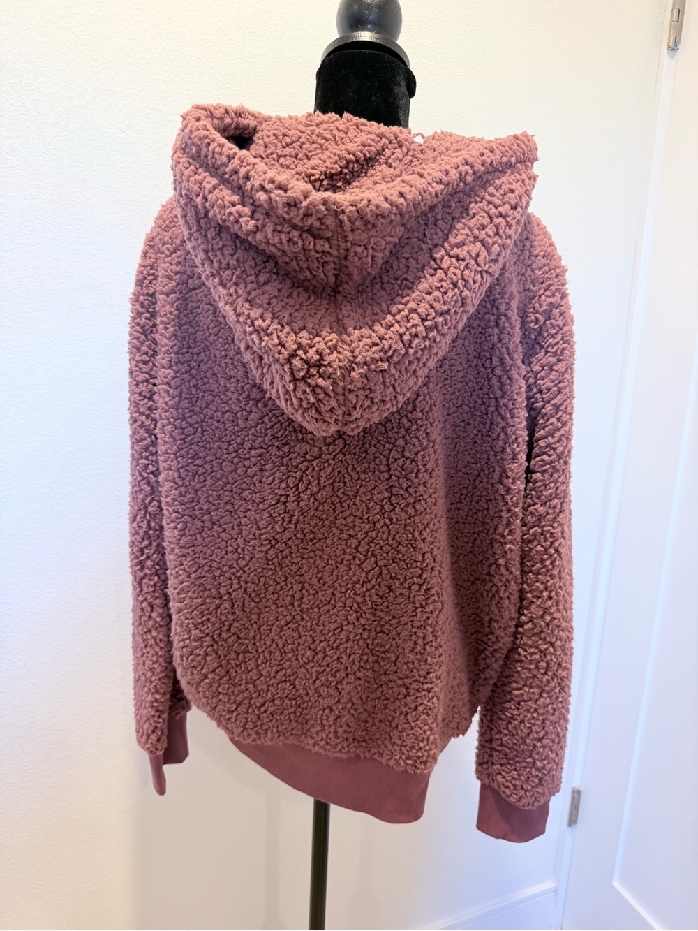 Marc New York Plush Sherpa Zip Hoodie - Mauve Pink - Picture 5 of 7